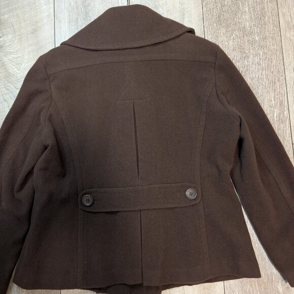 MINT CONDITION Vintage Wool Cashmere Blend Pea Coat | Brown | Women's Size 16 - Picture 3 of 12